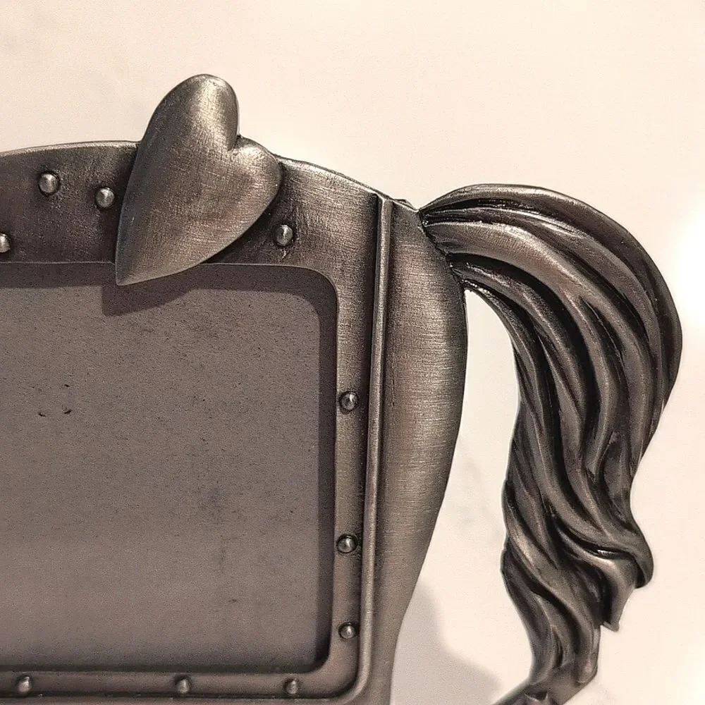 Silver Rocking Horse Picture Frame Holds 3